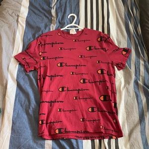 Champion Medium T-Shirt Maroon Champion Logo Print